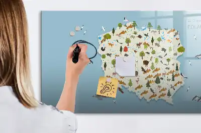 Tableau magnétique pour dessiner carte des animaux de Pologne