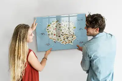 Tableau magnétique pour dessiner carte des animaux de Pologne