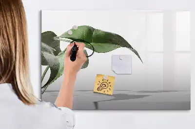 Tableau magnétique à dessiner motif feuilles abstraites
