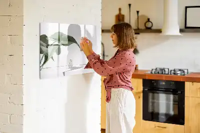Tableau magnétique à dessiner motif feuilles abstraites