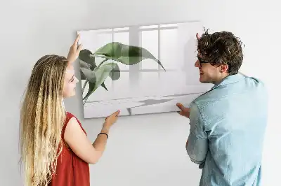 Tableau magnétique à dessiner motif feuilles abstraites