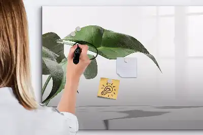 Tableau magnétique à dessiner motif feuilles abstraites