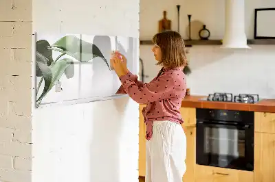 Tableau magnétique à dessiner motif feuilles abstraites