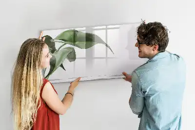 Tableau magnétique à dessiner motif feuilles abstraites