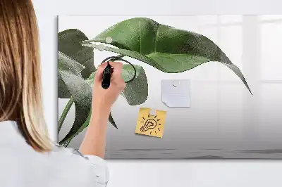 Tableau magnétique à dessiner motif feuilles abstraites