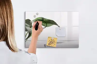 Tableau magnétique à dessiner motif feuilles abstraites