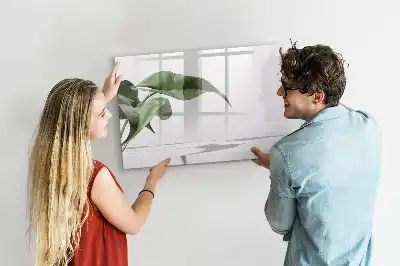 Tableau magnétique à dessiner motif feuilles abstraites