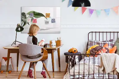 Tableau magnétique à dessiner motif feuilles abstraites