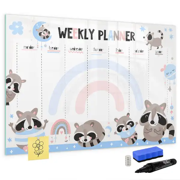 Tableau magnétique pour dessiner planificateur hebdomadaire pour enfants