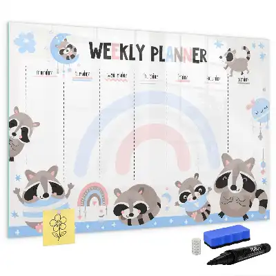 Tableau magnétique pour dessiner planificateur hebdomadaire pour enfants