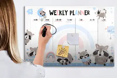 Tableau magnétique pour dessiner planificateur hebdomadaire pour enfants
