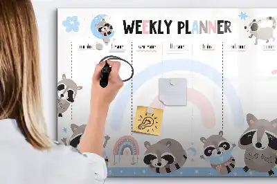 Tableau magnétique pour dessiner planificateur hebdomadaire pour enfants
