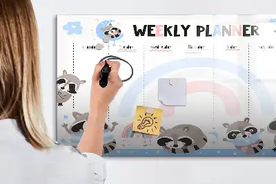 Tableau magnétique pour dessiner planificateur hebdomadaire pour enfants