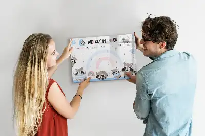 Tableau magnétique pour dessiner planificateur hebdomadaire pour enfants
