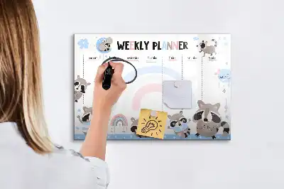 Tableau magnétique pour dessiner planificateur hebdomadaire pour enfants