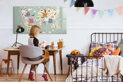 Carte du monde des animaux tableau magnétique pour dessiner