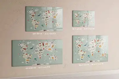 Carte du monde des animaux tableau magnétique pour dessiner