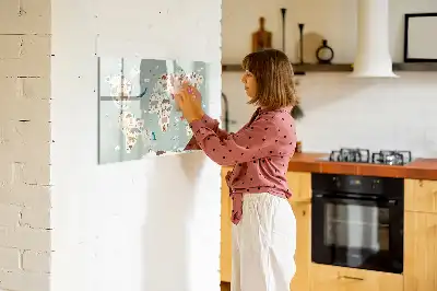 Carte du monde des animaux tableau magnétique pour dessiner