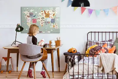 Carte du monde des animaux tableau magnétique pour dessiner