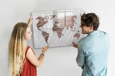 Carte du monde en briques tableau magnétique pour dessiner