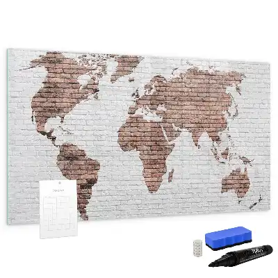 Carte du monde en briques tableau magnétique pour dessiner