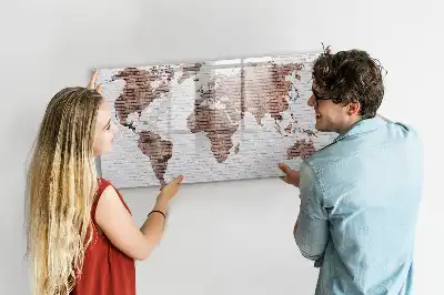 Carte du monde en briques tableau magnétique pour dessiner