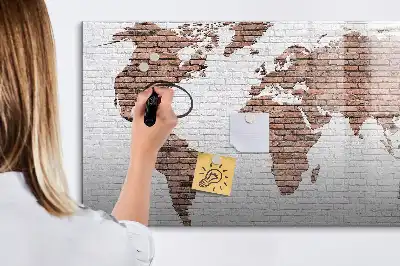 Carte du monde en briques tableau magnétique pour dessiner