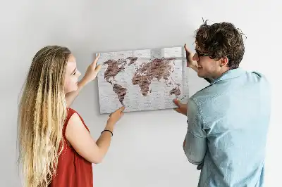 Carte du monde en briques tableau magnétique pour dessiner