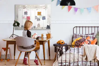 Tableau magnétique à dessiner planificateur hebdomadaire animaux