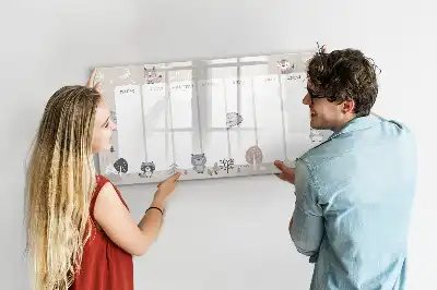 Tableau magnétique à dessiner planificateur hebdomadaire animaux
