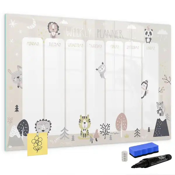Tableau magnétique pour dessiner planning de la semaine