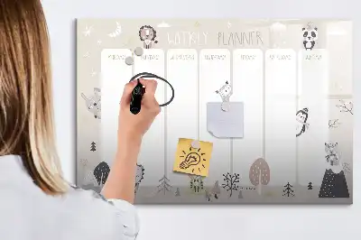 Tableau magnétique pour dessiner planning de la semaine