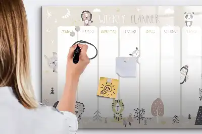 Tableau magnétique pour dessiner planning de la semaine