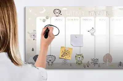 Tableau magnétique pour dessiner planning de la semaine
