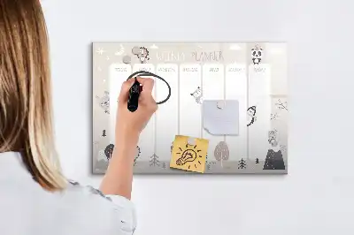 Tableau magnétique pour dessiner planning de la semaine