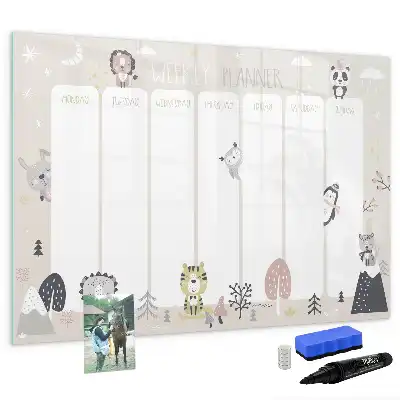 Tableau magnétique pour dessiner planning de la semaine