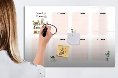 Planificateur hebdomadaire tableau magnétique à dessiner