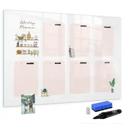 Planificateur hebdomadaire tableau magnétique à dessiner