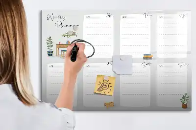 Tableau magnétique pour dessiner modèle planificateur hebdomadaire douillet