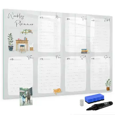 Tableau magnétique pour dessiner modèle planificateur hebdomadaire douillet