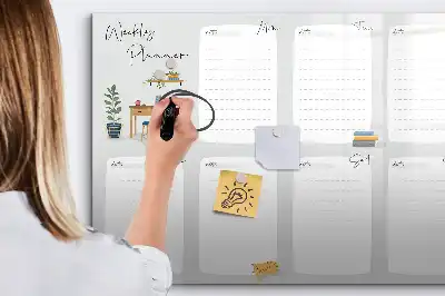 Tableau magnétique pour dessiner modèle planificateur hebdomadaire douillet