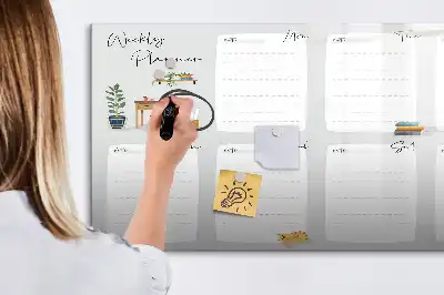 Tableau magnétique pour dessiner modèle planificateur hebdomadaire douillet