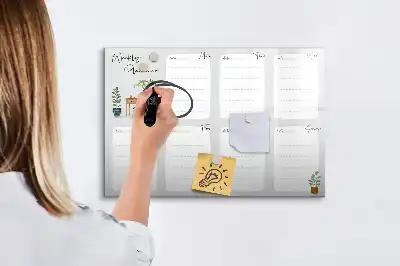 Tableau magnétique pour dessiner modèle planificateur hebdomadaire douillet
