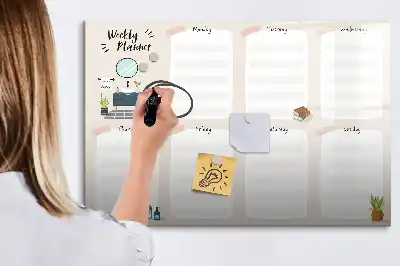 Planificateur hebdomadaire tableau magnétique à dessiner