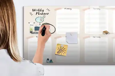 Planificateur hebdomadaire tableau magnétique à dessiner