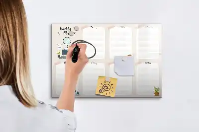 Planificateur hebdomadaire tableau magnétique à dessiner