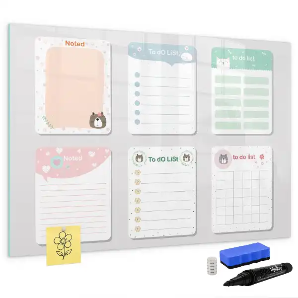 Tableau magnétique pour dessiner avec notes colorées