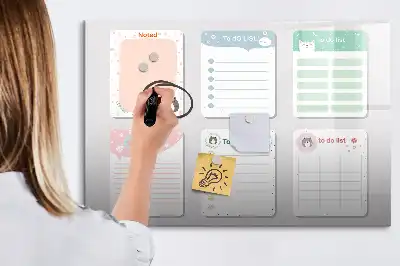 Tableau magnétique pour dessiner avec notes colorées