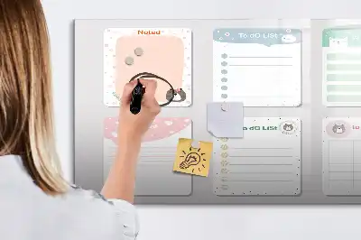 Tableau magnétique pour dessiner avec notes colorées