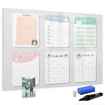 Tableau magnétique pour dessiner avec notes colorées